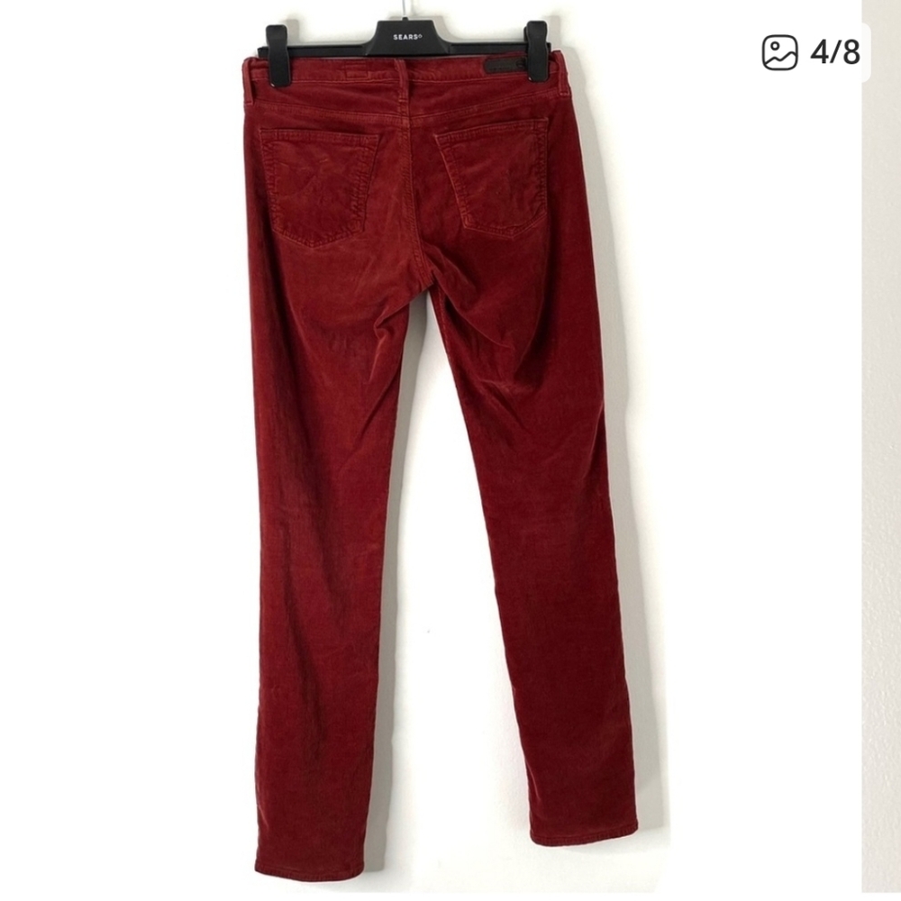 AG Adriano Goldschmied Slim Straight (The Stevie) Cords In Rustic Red. - Picture 5 of 9